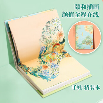 得力（deli）颐和园联名春风正得颐手账礼盒套装(精美记事本/中性笔/和纸胶带)送礼SZ627