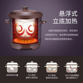 三源（SANYUAN）紫砂电炖锅全自动家用大容量煲汤煮粥锅不溢锅多功能(适合2-4人) 3L