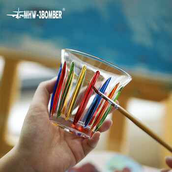 MHW-3BOMBER轰炸机[礼物]咖啡玻璃杯澳白杯拿铁杯水杯Dirty杯子手绘