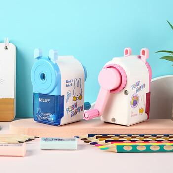 晨光（M&G）卷笔刀铅笔削笔机半自动削笔器手摇学生转笔刀削笔机蓝(圆)FPS90610A单个装