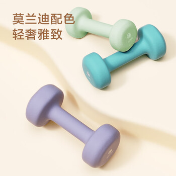 京东京造 彩色浸塑哑铃 男士女士家用哑铃 纯铁哑铃健身器材 6KG两只装