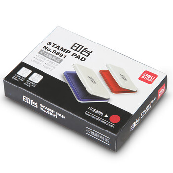 得力快干印台红色水性秒干印泥盖章台办公财务用品银行按手印指纹办公用品外壳尺寸104*71mm 9891 得力快干印台红色水性秒干印泥盖章台办公财务用品银行按手印指纹办公用品外壳尺寸104*71mm 9891