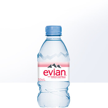依云（evian）进口矿泉水 330ml*24瓶 法国原装 整箱装 (软瓶)饮用水