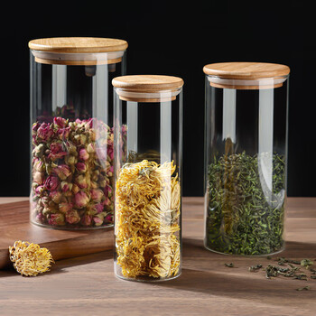 拜杰玻璃茶叶罐食品级家用密封罐咖啡罐干货储物罐防潮收纳罐600ml