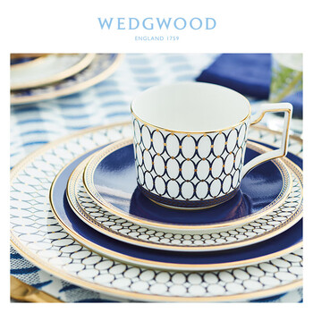 Wedgwood威基伍德金粉年华午夜蓝杯碟组