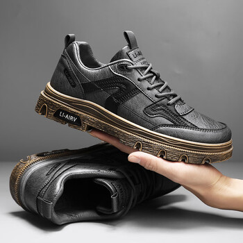 whitehope工作男鞋秋季防滑耐磨工地干活休闲马丁皮鞋防水男士工装