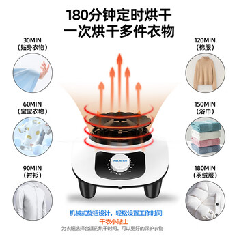 美菱（MeiLing）【450升+1000w功率】干衣机烘干机折叠烘衣机衣柜式风干机家用小型婴儿暖风机宿舍折叠干衣机MD-19