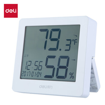 得力(deli)室内温湿度计老人六一儿童节礼物生日礼品 一秒一测闹钟整点报时电子婴儿房室内 白色8840 得力(deli)室内温湿度计老人六一儿童节礼物生日礼品 一秒一测闹钟整点报时电子婴儿房室内 白色8840