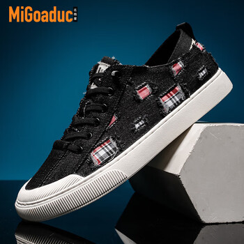 名格度  migoaduc品牌帆布鞋男鞋2024新款透气布鞋一脚蹬低帮男士休闲