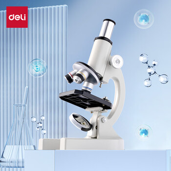 得力（deli）40000X生物光学显微镜初中生科学实验教材同步台式专业版看细胞手持高倍手机便携细菌开学文具