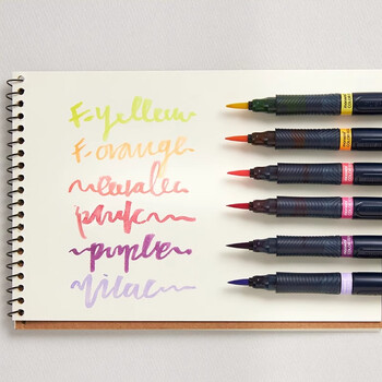 慕那美（monami）软头brush书法画笔绘画毛笔水彩笔遇水不晕染不褪色手绘彩笔极光系列6色套装水彩笔