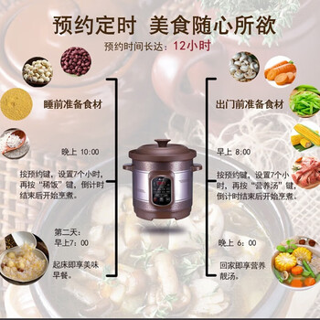三源（SANYUAN）紫砂电炖锅全自动家用大容量煲汤煮粥锅不溢锅多功能(适合2-4人) 3L