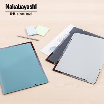 Nakabayashi仲林A4文件夹中小学生试卷奖状收纳整理超实用档案袋办公用品 CBCH8-DGY A4资料册 深灰色