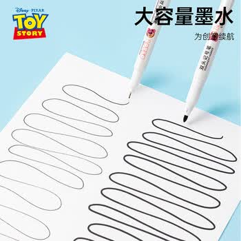 迪士尼（Disney）勾线笔美术黑色双头多用油性记号笔签字笔儿童学生描线绘画勾线笔10支/盒草莓熊DM21416T画画笔