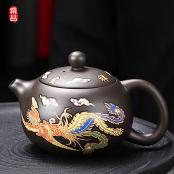 龍鳳茶壺 龍鳳變色茶壺單壺紫砂一壺兩杯西施壺功夫茶具家用龍鳳呈祥泡茶壺