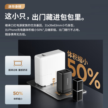 ThinkPad（thinkplus）氮化镓充电器65W三口快充套装 适用于联想ThinkBook华为小米苹果手机平板笔记本电脑
