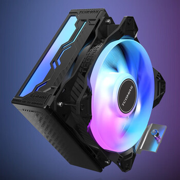 TCOMAS钛钽R400 黑色CPU风冷散热器 4热管245W解热功耗 ARGB神光同步 2500高转速风扇 支持AM5/AM4