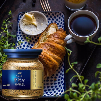 AGF蓝金罐冻干咖啡速溶0糖黑咖啡粉80g醇厚特浓即冲无蔗糖日本进口