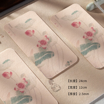 梅林笔庄羊毛毡垫臂垫臂搁书法书画专用手臂防脏垫创意彩绘手枕砚台垫练毛笔字垫书法垫蒲塘秋艳图小毛毡