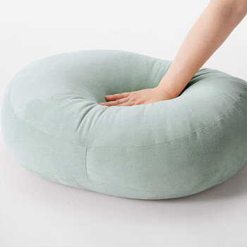 MUJI可当成腰垫使用的柔软靠垫 抱枕腰托靠枕腰靠 淡绿色 55*40*20cm