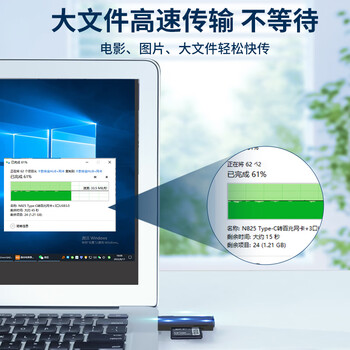 晶华USB高速读卡器 SD/TF多功能二合一 适用电脑车载手机单反相机监控记录仪存储内存卡黑白色D400