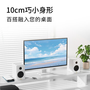 漫步者（EDIFIER）N300 有源桌面2.0监听音箱 高保真音响 大功率发烧级 双金标认证 丝绸白 毕业礼物