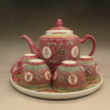 【福博】中国古玩 粉彩皿 万寿無疆 中国景徳鎮 径25.6cm 万寿无疆瓷器价格报价行情- 京东