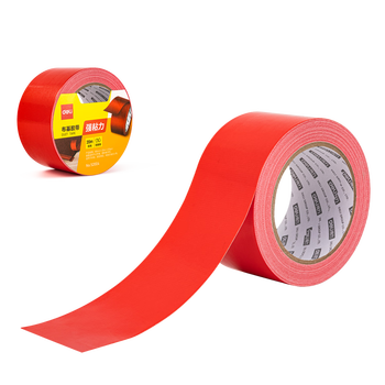 得力（deli）强力布基胶带 防台风专用高粘耐磨防水胶带 60mm*20m*230μm 地毯固定管道修补密封 红色1卷 52004