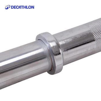 迪卡侬杠铃杆1.2米钢制杆镀铬单根CROB1.20杠铃杆1746753