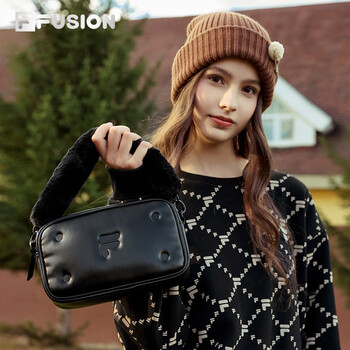 FILA FUSION同款斐乐官方潮牌包包挎包女款2024冬季单肩包男