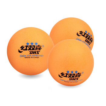红双喜DHS赛顶三星球乒乓球40+有缝球黄色10只装