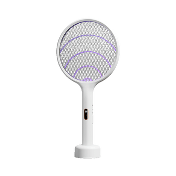 质零强力高压电蚊拍紫光自动灭蚊立挂两用锂电池充电式灭蚊灯小家米白