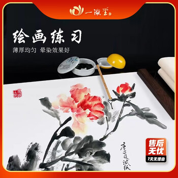 一海堂文化 宣纸 文房四宝初学者书法国画练习纸 半生半熟宣纸 毛边纸 四尺整刀半生熟/100张 一海堂文化 宣纸 文房四宝初学者书法国画练习纸 半生半熟宣纸 毛边纸 四尺整刀半生熟/100张