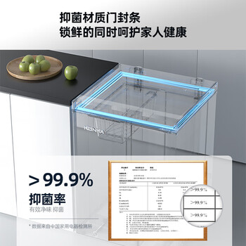 康佳（KONKA）100升单温家用智能减霜PCM面板 一级能效冰箱冰柜家用租房 冷藏冷冻BG10JD家电补贴15%