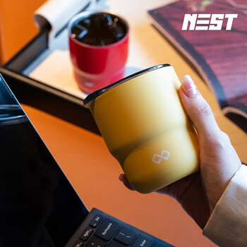 巢里便携咖啡杯304不锈钢户外随行外带露营迷你雪糕冰杯家居馆红