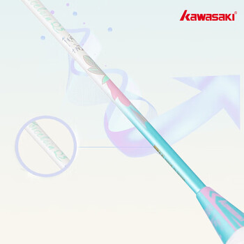 川崎（KAWASAKI）羽毛球拍全碳素单拍女神青花瓷进阶球拍Q5倾城藕碧莲粉（已穿线）