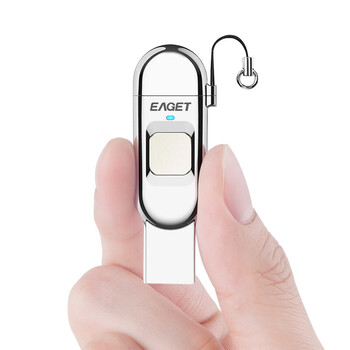 忆捷（EAGET）128GB Type-C USB3.1 HF-C01指纹加密手机U盘 双接口手机电脑多用 隐私安全保护 商务娱乐优盘 