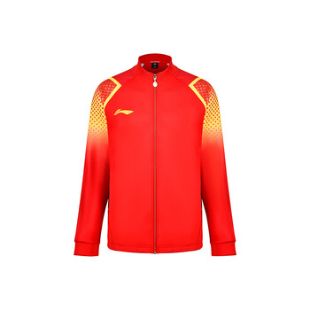 李宁（LI-NING）乒乓球服开衫无帽卫衣国家队运动服训练服男女款 赤樱红男款 L