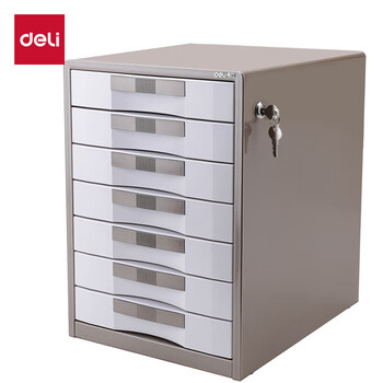 得力(deli)7层带锁金属办公桌书桌桌面收纳盒文件柜收纳柜抽屉式 资料学科试卷分类收纳 9703 得力(deli)7层带锁金属办公桌书桌桌面收纳盒文件柜收纳柜抽屉式 资料学科试卷分类收纳 9703