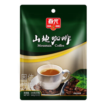 春光海南特产 山地咖啡340g 速溶咖啡粉 冲调饮品 独立小包装