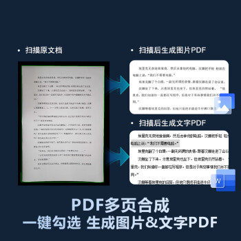 科密 扫描仪 1600万像素高拍仪 A4文件合同票据PDF合成 OCR文字识别  可在线升级 GP-1000 