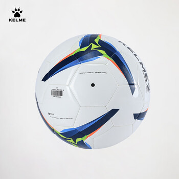 卡尔美（KELME）机缝足球训练比赛青训用球成人标准5号球 白彩蓝  5号