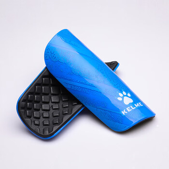 卡尔美（KELME）足球护腿板比赛训练护小腿减震加厚插板专业护具 蓝色 M	