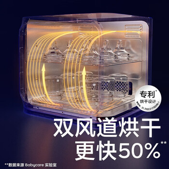 美的babycare婴儿奶瓶烘干二合一家用宝宝专用紫外线 -辛德白17颗无汞灯珠