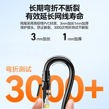 海奈六类网线 CAT6类千兆8芯双绞 工程家用宽带监控电脑网络成品跳线灰色2米 HN·T6-2GY