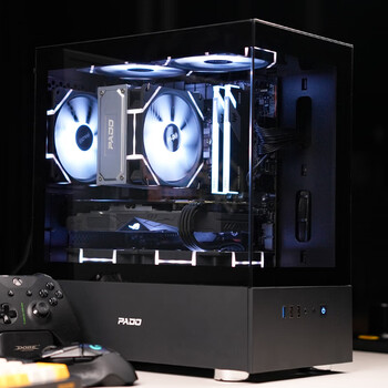 半岛铁盒（PADO）毕方mini 黑色海景房 M-ATX 台式机电脑主机箱（无A柱/双面钢化玻璃/前置IO接口） 
