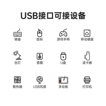 品胜 USB3.0分线器高速4口扩展坞一拖四拓展坞转换器 笔记本台式电脑键鼠HUB延长线集线器Type-C供电