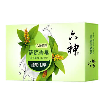 六神 香皂 清凉(绿茶+甘草)108G*3块 清洁留香沐浴皂全身用 新旧包装