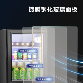 威力冰吧家用小型冷藏保鲜柜58升办公室宿舍宾馆茶叶饮料红酒透明恒温冰箱一级能效+白灯BC-58