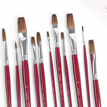 【全网低价】樱花(SAKURA)马毛画笔 水粉油画笔丙烯长杆美术颜料刷初学者水彩笔圆头20号美术写生